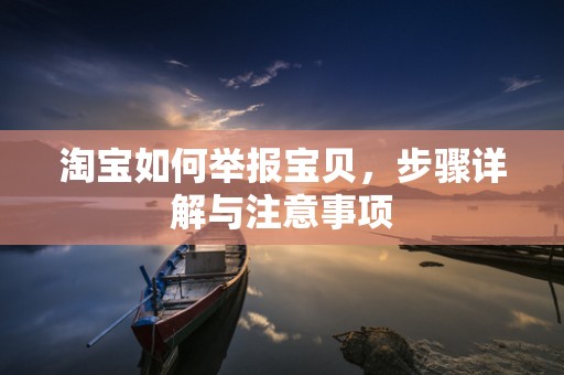 淘宝如何举报宝贝，步骤详解与注意事项