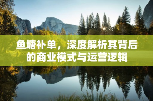 鱼塘补单，深度解析其背后的商业模式与运营逻辑