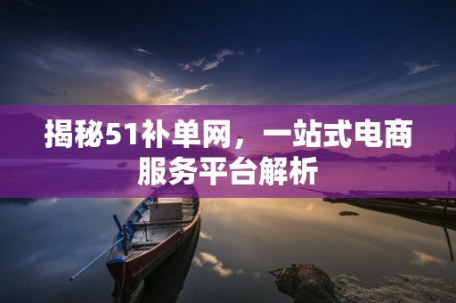 揭秘51补单网，一站式电商服务平台解析