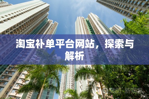 淘宝补单平台网站，探索与解析
