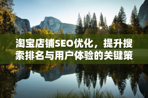 淘宝店铺SEO优化，提升搜索排名与用户体验的关键策略