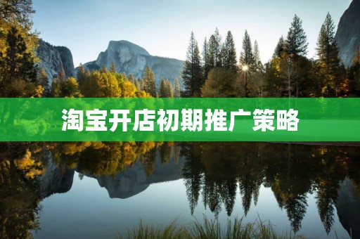 淘宝开店初期推广策略