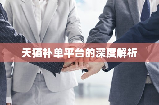 天猫补单平台的深度解析