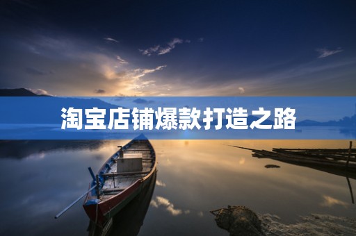 淘宝店铺爆款打造之路