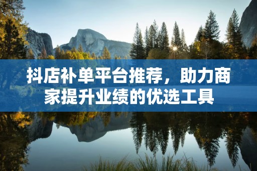抖店补单平台推荐，助力商家提升业绩的优选工具