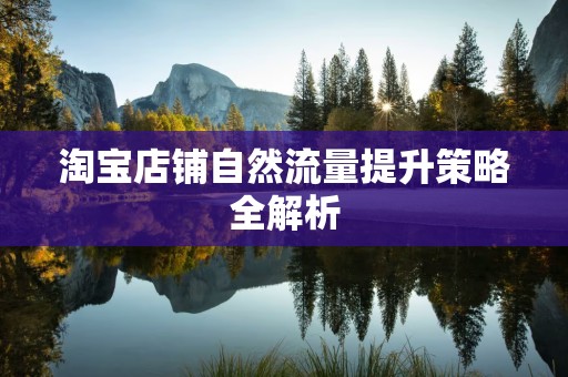 淘宝店铺自然流量提升策略全解析