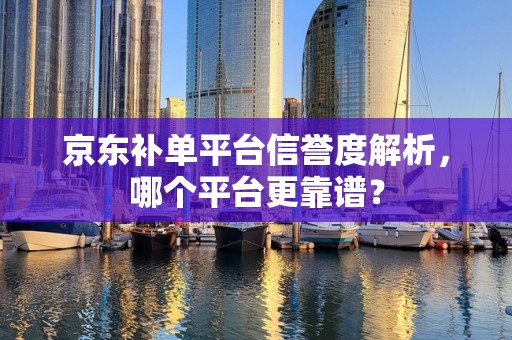 京东补单平台信誉度解析，哪个平台更靠谱？