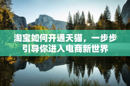 淘宝如何开通天猫，一步步引导你进入电商新世界