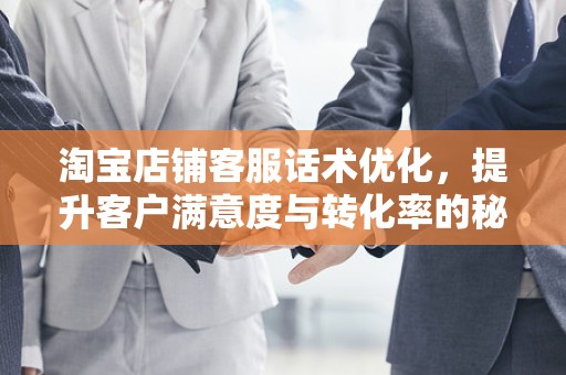 淘宝店铺客服话术优化，提升客户满意度与转化率的秘诀
