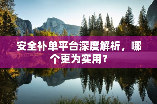 安全补单平台深度解析，哪个更为实用？