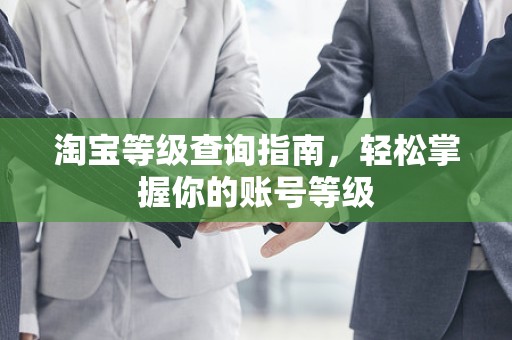淘宝等级查询指南，轻松掌握你的账号等级