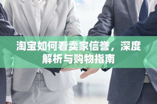 淘宝如何看卖家信誉，深度解析与购物指南