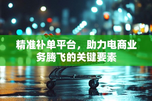 精准补单平台，助力电商业务腾飞的关键要素