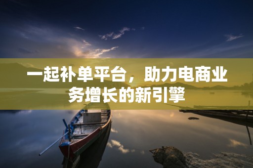 一起补单平台，助力电商业务增长的新引擎