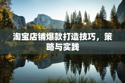 淘宝店铺爆款打造技巧，策略与实践