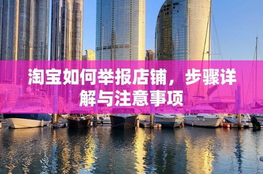 淘宝如何举报店铺，步骤详解与注意事项