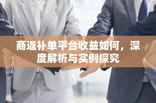 商返补单平台收益如何，深度解析与实例探究