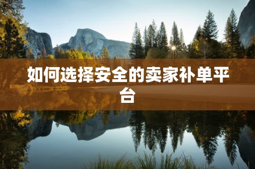 如何选择安全的卖家补单平台