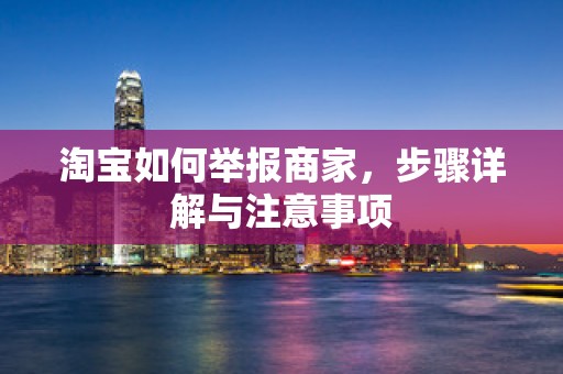 淘宝如何举报商家，步骤详解与注意事项