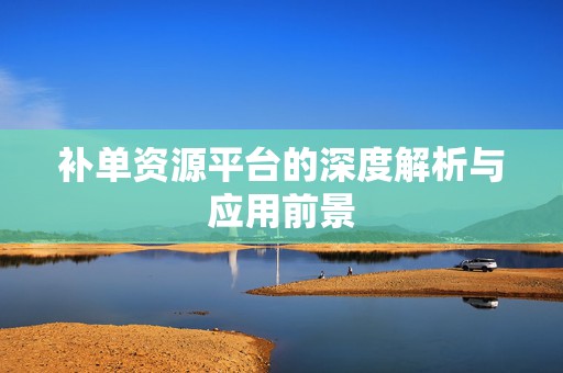 补单资源平台的深度解析与应用前景