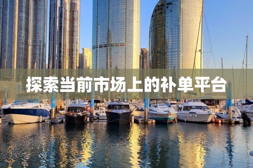 探索当前市场上的补单平台