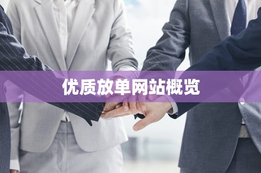 优质放单网站概览