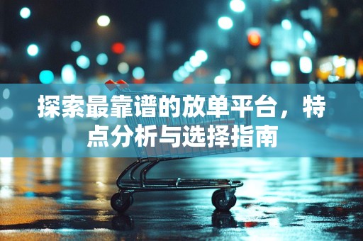 探索最靠谱的放单平台，特点分析与选择指南