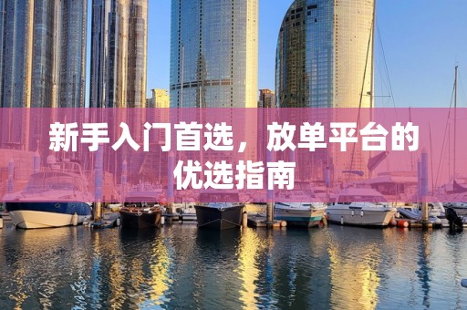 新手入门首选，放单平台的优选指南