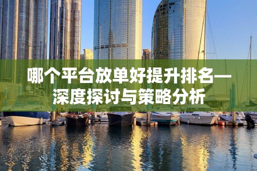 哪个平台放单好提升排名—深度探讨与策略分析