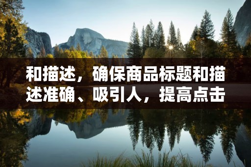 和描述，确保商品标题和描述准确、吸引人，提高点击率