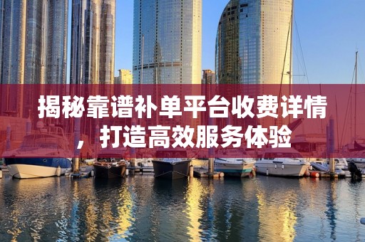 揭秘靠谱补单平台收费详情，打造高效服务体验