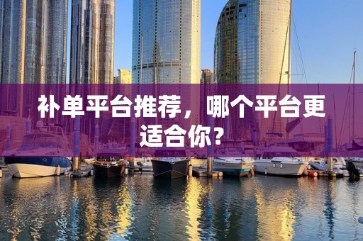 补单平台推荐，哪个平台更适合你？