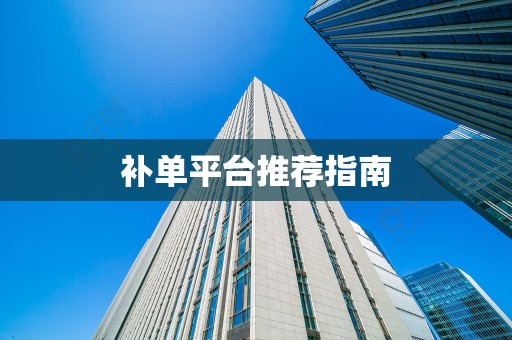 补单平台推荐指南