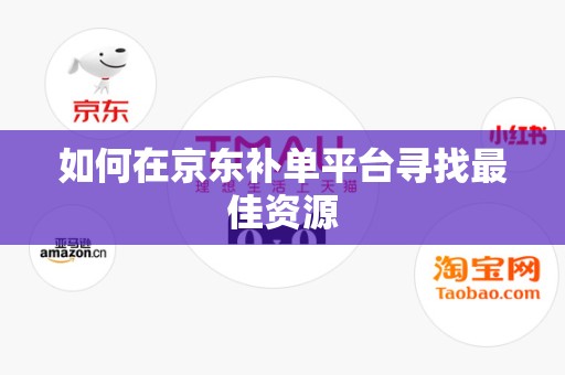 如何在京东补单平台寻找最佳资源