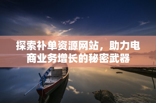 探索补单资源网站，助力电商业务增长的秘密武器