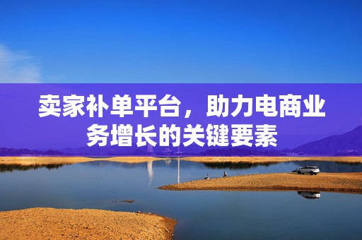 卖家补单平台，助力电商业务增长的关键要素
