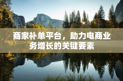 商家补单平台，助力电商业务增长的关键要素