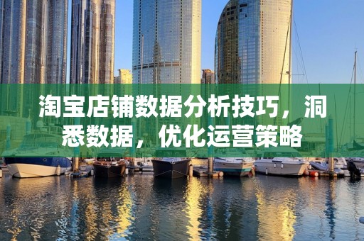 淘宝店铺数据分析技巧，洞悉数据，优化运营策略