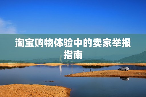 淘宝购物体验中的卖家举报指南