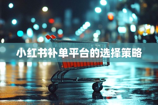 小红书补单平台的选择策略