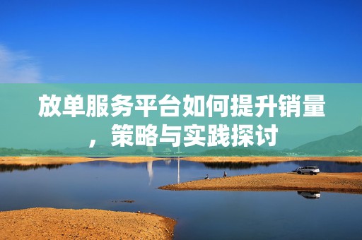放单服务平台如何提升销量，策略与实践探讨