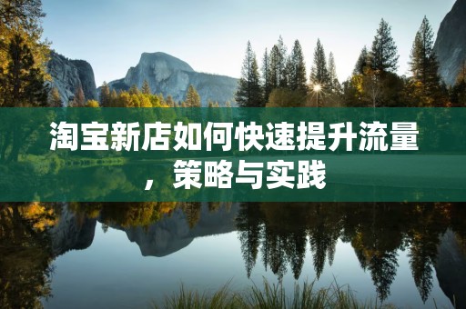 淘宝新店如何快速提升流量，策略与实践