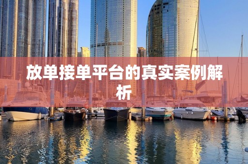 放单接单平台的真实案例解析