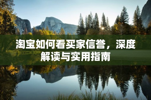 淘宝如何看买家信誉，深度解读与实用指南