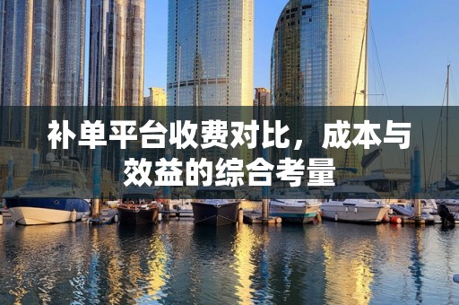 补单平台收费对比，成本与效益的综合考量