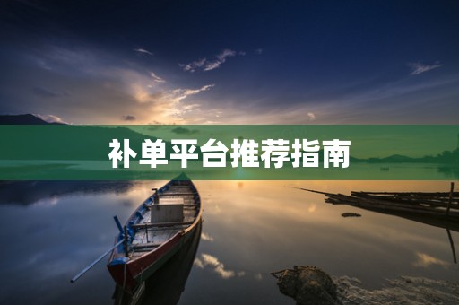 补单平台推荐指南