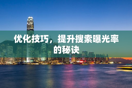 优化技巧，提升搜索曝光率的秘诀
