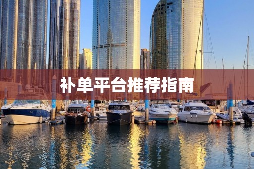 补单平台推荐指南