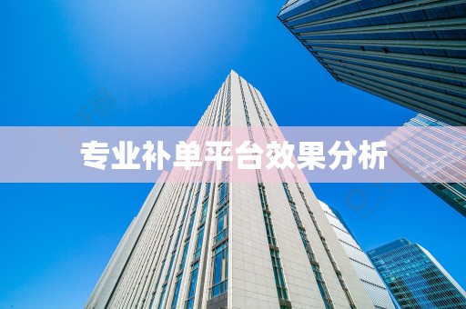 专业补单平台效果分析