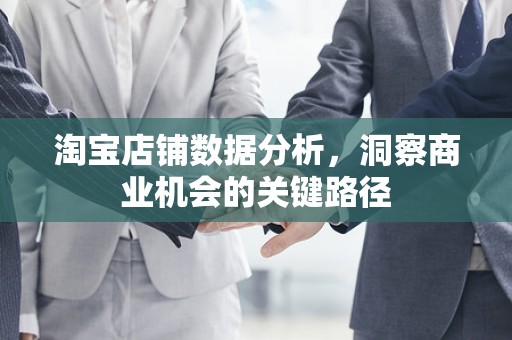 淘宝店铺数据分析，洞察商业机会的关键路径